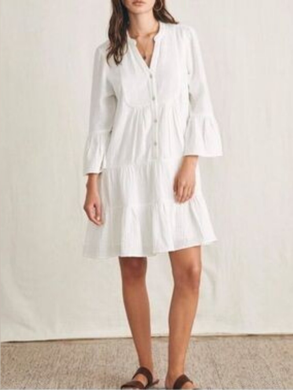FAHERTY Kasey Dream Organic Cotton Gauze Minidress White Size Medium